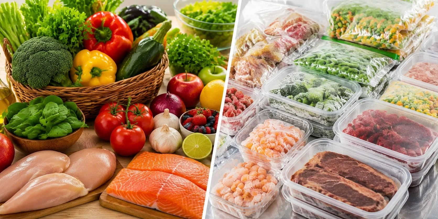 сравнение замороженных и свежих продуктов