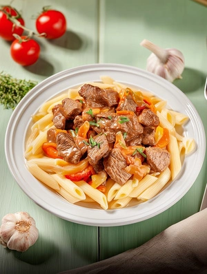 Готовое блюд Гуляш из говядины с макаронами TheNorm