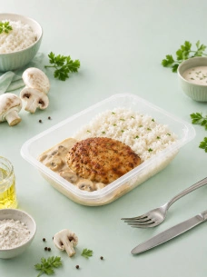 Куриная котлета с рисом
