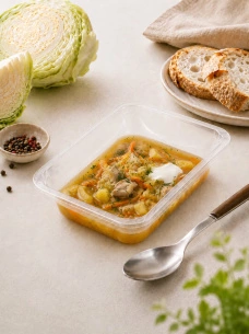 Щи из свежей капусты с курицей