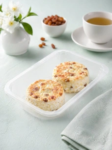 Запеканка рисовая с творогом с изюмом